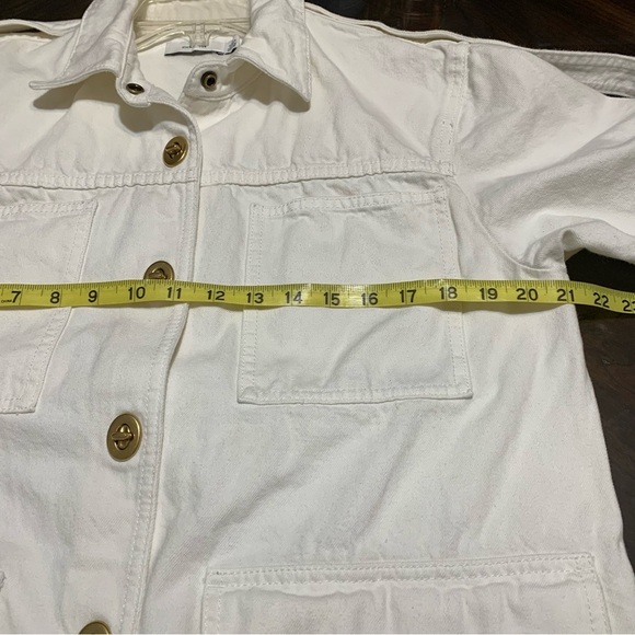 COACH White Denim Shirt Dress With Gold Buttons 100% Cotton Size Small - Picture 12 of 13